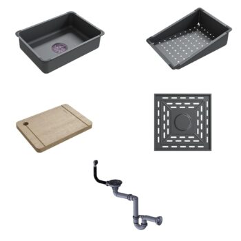 Real Stone Angel Granit Akıllı Eviye Seti Antrasit 60x49 cm - Görsel 2