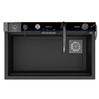 Real Stone Victoria Granit Akıllı Eviye Seti Antrasit 75.5X47 cm