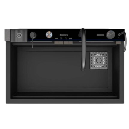 Real Stone Victoria Granit Akıllı Eviye Seti Antrasit 75.5X47 cm