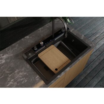 Real Stone Victoria Granit Akıllı Eviye Seti Antrasit 75.5X47 cm - Görsel 4