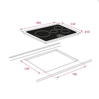 Teka IR 8430 5 Zone 80 cm Siyah İndüksiyon Ocak - Görsel 5