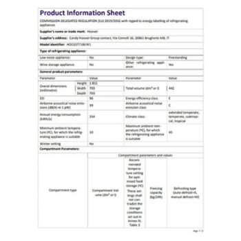 Hoover HOCG5T718EW1 E Enerji Sınıfı 442 Lt Wi-Fi Bağlantılı No Frost Buzdolabı - Görsel 4