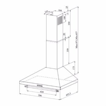 GL General GLD 021RS Rustik 60 cm Siyah Davlumbaz - Görsel 2