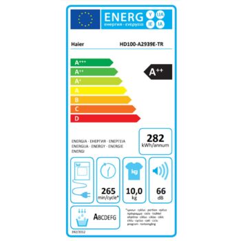 Haier HD100-A2939E-TR 10 kg Wi-Fi + Bluetooth Bağlantılı Isı Pompalı Kurutma Makinesi - Görsel 8