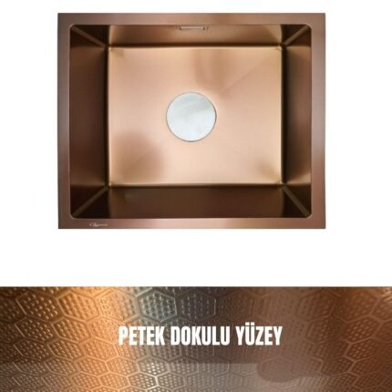 GL General 45X40 Bakır Petek Dokulu Çelik Mutfak Eviyesi 304 Paslanmaz Çelik 1mm