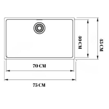GL General 70X40 Antrasit Petek Dokulu Çelik Mutfak Eviyesi 304 Paslanmaz Çelik 1mm - Görsel 4