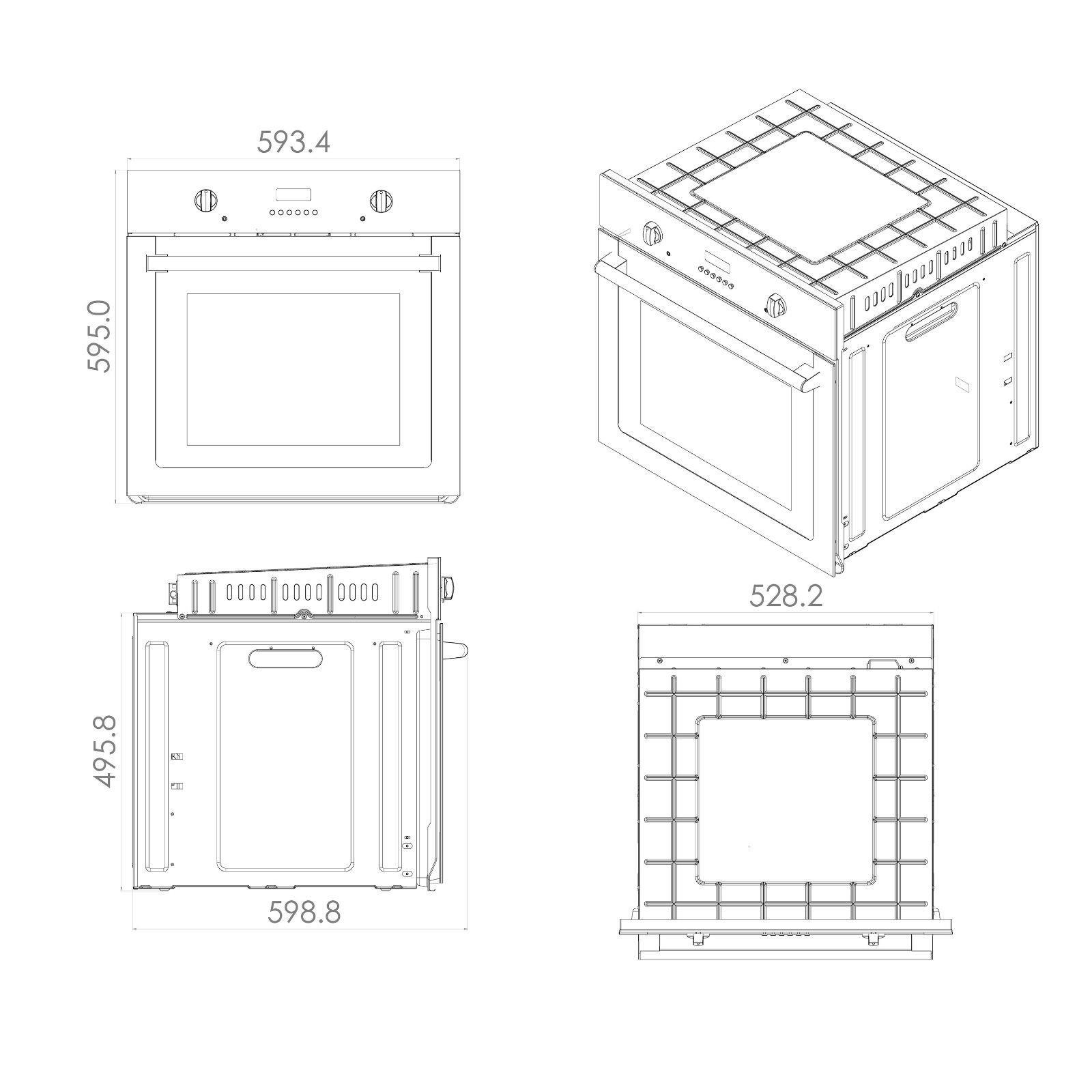 GL General GLF 6007RK Rustik Krem 6 Fonksiyon Turbo Ankastre Fırın