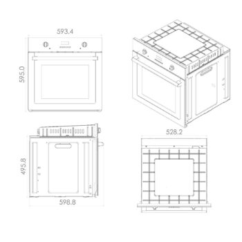 GL General GLF 6007RK Rustik Krem 6 Fonksiyon Turbo Ankastre Fırın - Görsel 2