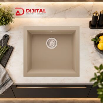 Real Stone K005 Gordion 52 Cappucino Granit Eviye Tezgah Altı 45x40 Cm