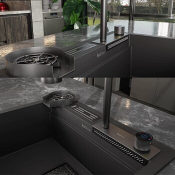 Real Stone Angel Granit Akıllı Eviye Seti Siyah 60x49 cm - Görsel 2