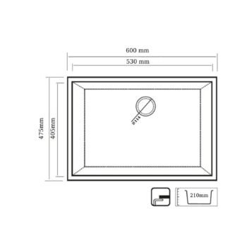Real Stone K012 Gordion 60 Cappuccino Granit Mutfak Eviyesi 60x47,50 cm - Görsel 2