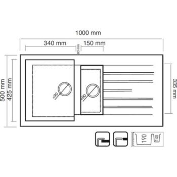 Real Stone P005 Troya 100 Cappucino Granit Mutfak Eviyesi 100x50 cm - Görsel 2
