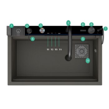 Real Stone Victoria Granit Akıllı Eviye Seti Gri 75.5X47 cm - Görsel 2