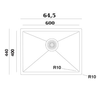Livinox 40x60 cm Tek Gözlü Damlalıksız 1 mm Polisajlı Tezgah Altı Paslanmaz Çelik Eviye - Görsel 2