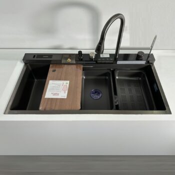 GL General GLPR 10050GUN Premium Maxi Antrasit Akıllı Dijital Şelale Eviye 100x50