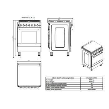GL General GLF 6040RS 60 CM Kuzine Rustik Siyah Fırın - Görsel 2