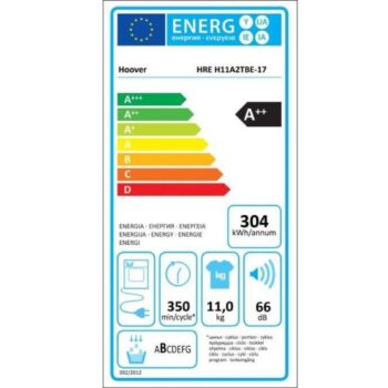 Hoover HRE-H11A2TBE-17 11 kg Wi-Fi + Bluetooth Bağlantılı Isı Pompalı Beyaz Kurutma Makinesi - Görsel 5