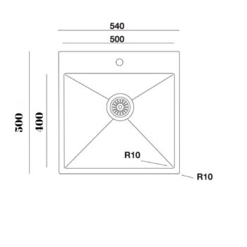 Livinox 40x50 Aynalı Tek Gözlü Pollisajlı Tezgah Üstü Paslanmaz Çelik Eviye - Görsel 2