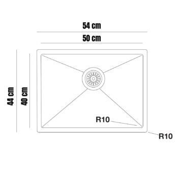 Livinox 50x40 cm Tek Gözlü Damlalıksız 1 mm Polisajlı Tezgah Altı Paslanmaz Çelik Eviye - Görsel 2