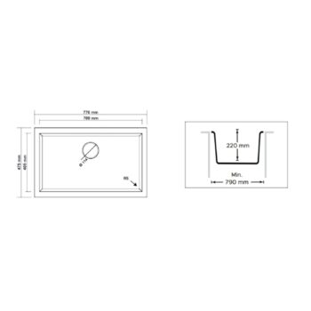 Real Stone K Serisi K013 Eviye Antrasit 77×47,5 cm Tezgah Altı - Görsel 2