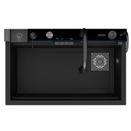 Real Stone Victoria Granit Akıllı Eviye Seti Siyah 75.5X47 cm