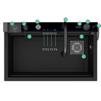 Real Stone Victoria Granit Akıllı Eviye Seti Siyah 75.5X47 cm - Görsel 2