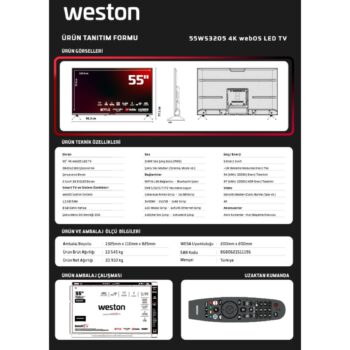 Weston 55WS3205 55" 140 Ekran 4K Ultra HD WebOS LED TV - Görsel 7