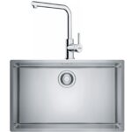 Franke Maris Mrx 110-70 Tek Gözlü Eviye + Franke LİNA L Krom Spiralli Mutfak Eviye Bataryası Seti (Krom)