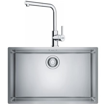 Franke Maris Mrx 110-70 Tek Gözlü Eviye + Franke LİNA L Krom Spiralli Mutfak Eviye Bataryası Seti (Krom)