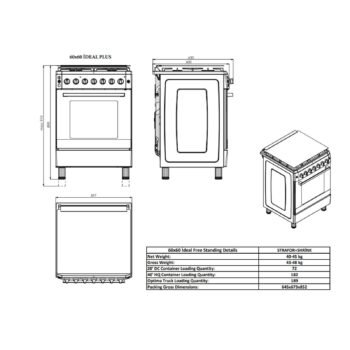 GL General 60 cm Krem Kuzine Set (GLD 022RK-GLF 6040RK) - Görsel 5