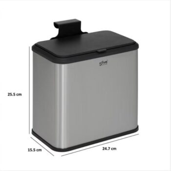 5five Simply Smart Dolap İçi Compact 5LT. Çöp Kovası Çelik - Görsel 6