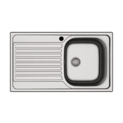 Hafele Capua 04 86x50 cm Sol Damlalıklı Paslanmaz Çelik Mutfak Eviyesi