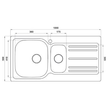 Hafele Capua 05 100x50 cm Dekorlu Sol Damlalıklı Paslanmaz Çelik Mutfak Eviyesi - Görsel 2