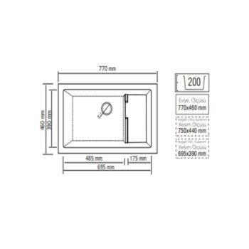Real Stone P017 Cappucino Granit Mutfak Eviyesi 77x46 - Görsel 2