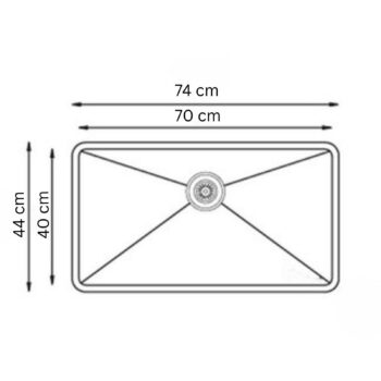 Livinox Zero_4070R10 40x70cm Tek Gözlü Damlalıksız Polisajlı Paslanmaz Çelik Mutfak Eviyesi - Görsel 2