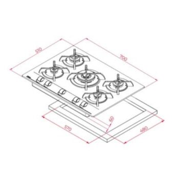Tecna Ankastre Set Siyah Dijital (8259 9 Fonksiyon Fırın-8471 5 Gözlü Döküm Izgara 70 Cm Ocak-Tecna 8871 60 cm Davlumbaz) - Görsel 5