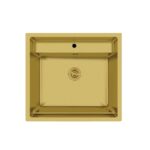 Crauf Poli 6301 PVD Altın Tek Gözlü 51x58 cm Paslanmaz Çelik Mutfak Eviyesi