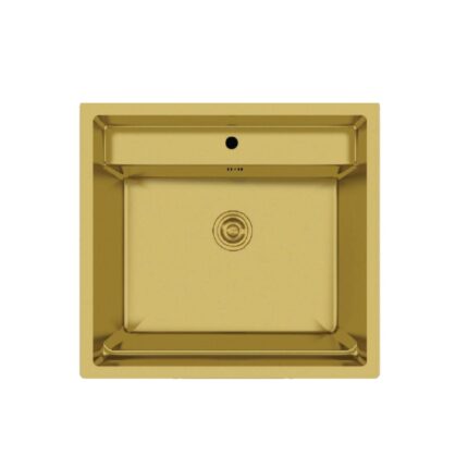 Crauf Poli 6301 PVD Altın Tek Gözlü 51x58 cm Paslanmaz Çelik Mutfak Eviyesi