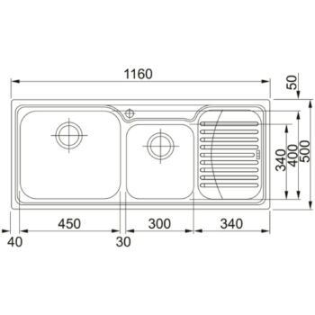 Franke Galassia Gax 621 Sağ Damlalıklı 2 Gözlü Paslanmaz Çelik Mutfak EviyeSİ 50x116cm - Görsel 2