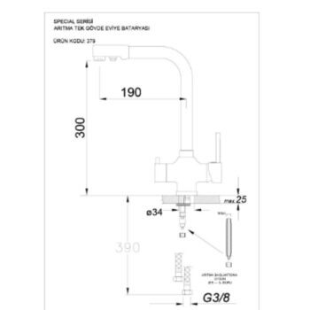 Real Stone K012 Siyah Mutfak Evyesi + Abant Siyah Arıtmalı Mutfak bataryası - Görsel 5