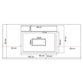 Real Stone Flatstone 100x50 Antrasit Etajerli Granit Banyo Lavabosu - Görsel 2