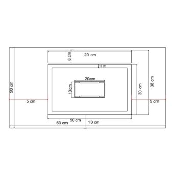 Real Stone Flatstone 60x50 Antrasit Etajerli Granit Banyo Lavabosu - Görsel 2