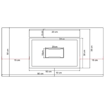 Real Stone Flatstone 80x50 Antrasit Etajerli Granit Banyo Lavabosu - Görsel 3