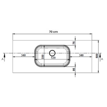 Real Stone Pure Etajerli 70x50 Beyaz Granit Banyo Lavabosu - Görsel 2