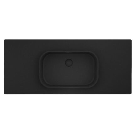 Real Stone Pure Etajerli 80x50 Siyah Granit Banyo Lavabosu