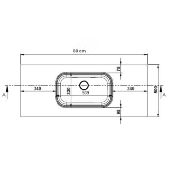 Real Stone Pure Etajerli 80x50 Siyah Granit Banyo Lavabosu - Görsel 2