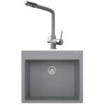 Real Stone K002 Gri Mutfak Evyesi + Abant Arıtmalı Mutfak Bataryası