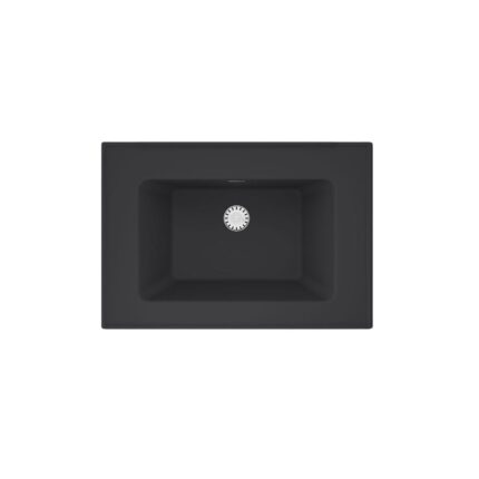 Real Stone ZENITH 65 Etajerli Antrasit Granit Banyo Lavabosu 65x45