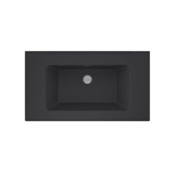 Real Stone ZENITH 80 Etajerli Antrasit Granit Banyo Lavabosu 80x45