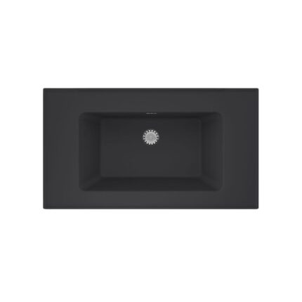 Real Stone ZENITH 80 Etajerli Antrasit Granit Banyo Lavabosu 80x45